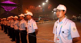 我公司參加奧運(yùn)會、園博會等大型活動的情景